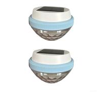 Lot de 2 lampes solaires flottantes étanches RVB et LED blanc chaud - Marche/arrêt automatique pour jardin, piscine, fête, terrasse, arrière-cour, 10,7 cm (chaud)