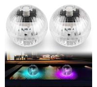 Lot de 2 lampes solaires flottantes pour piscine - Boule flottante solaire - Éclairage de bassin - Décoration de bassin - Changement de couleur - Éclairage de piscine - Décoration de jardin