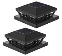 Lot De 2 Lampes Solaires Led Étanches Pour Poteaux En Bois De 4 X 4, 5 X 5, Pour Terrasse, Clôture, (Blanc Froid 6000 K Et Blanc Chaud 3000 K)