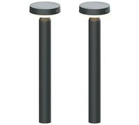 Lot de 2 lampes solaires pour allées BOLD lampes solaires d'extérieur de 50 cm avec détecteur de mouvement (lampe d'extérieur avec capteur PIR de 100° et 6 m, IP44 résistante aux intempéries) Gun Grey