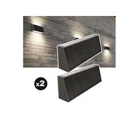 Lot de 2 lampes solaires EZIlight® Solar Wall S31 noir G