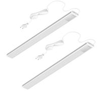 Lot de 2 lampes sous meuble Oktaplex Riva LED plates 800 lm blanc neutre 57,5 cm Lampe sous meuble argent avec interrupteur Lampe de cuisine 10,3 W 230 V