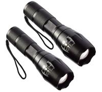 Lot de 2 Lampes Torche LED WELAN - Ultra Puissantes, Zoomables, Rechargeable USB ou 3xAAA/18650 (sans batterie)