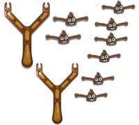 Lot de 2 lance-pierres catapulte avec 10 balles - Ornement amusant pour adolescents et adultes - Jeu de soulagement du stress et de tir - Volant de doigt - Excellent remplissage d'œufs de Pâques