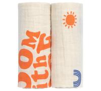 Lot de 2 langes Blossom nature (60 x 60 cm)