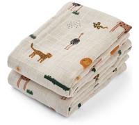 Liewood Couverture en mousseline Lewis Lot de 2 65x65 cm Safari sandy mix