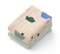 Liewood Couverture en mousseline Lewis Lot de 2 65x65 cm Sailing-dove blue mix