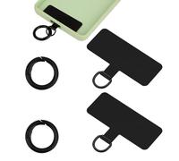 Lot de 2 languettes d'attache pour cordon de téléphone portable, cordon de téléphone portable, patch d'attache de téléphone avec 2 anneaux à ressort en métal, connecteur universel de sangle de