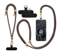Lot de 2 Lanière de Téléphone Sangle Collier Coque Smartphone Tour de Cou Lanière en Corde, 2 Patchs durables Compatible avec iPhone, Samsung, et Tous Les Smartphones, Kaki