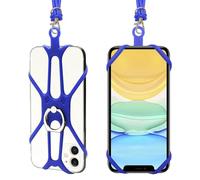 Lot de 2 lanières à bandoulière pour téléphone avec sangle de cou réglable et anneau de préhension pour téléphone portable, cordon universel autour du cou pour iPhone, compatible avec la plupart des