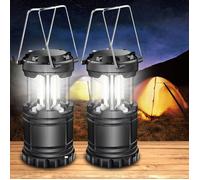 Lot de 2 lanternes de camping LED, portables pour urgence, tempête, pannes, camping, accessoires de survie