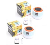 Lot de 2 lanternes de camping solaires rechargeables avec télécommande, 3 modes de fonctionnement, voyant d'alimentation, lampes d'extérieur à énergie solaire suspendues, étanche