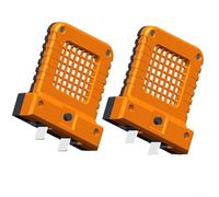 Lot de 2 lanternes de travail LED 14 W compatibles avec piles 20 V pour batteries 21 V avec alignement des bornes visible pour une connexion fiable (orange 2 pièces)