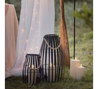 Lot de 2 Lanternes d'Extérieur Noires Canberra avec Bougies TruGlow®