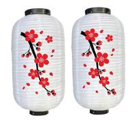 Lot de 2 lanternes en Fleurs de Cerisier étanches en Papier Japonais 24, 9 x 45, 7 cm pour extérieur, intérieur, Festival Japonais, fête, Mariage, décoration la Maison, Blanc