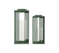 Lot de 2 Lanternes en Métal "Linee" 43cm Vert