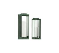 Lot de 2 Lanternes en Métal "Linee" 43cm Vert