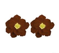 Lot de 2 lanternes murales en papier crépon 3D pour décorations de fête d'anniversaire, décoration de mariage, décoration de chambre d'enfant et fil de papier à faire soi-même (25 cm, marron)