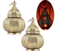 lot de 2 lanternes orientales Lampe de table Lamisa or