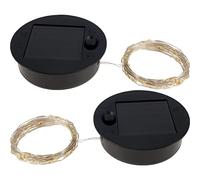 Lot de 2 lanternes solaires de rechange Pièce de rechange pour Lampes de table, décoration de jardin et de terrasse, guirlande lumineuse à 30 LED de 7 cm