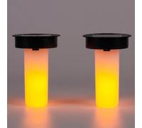 Lot de 2 lanternes solaires étanches de rechange - Atmosphère de flamme solaire décorative pour jardin, terrasse, camping, Halloween, fête de Noël (3,3 flammes)
