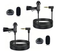 Lot de 2 Lavalier Cravate Microphone Compatible avec DJI MIC 1/2 pour Rode Wireless Go II, Omnidirectionnel Micro Filaire 3.5mm