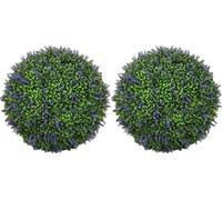 lot de 2 lavandes artificielles, plante d'intérieur de 42 cm, plante artificielle en forme de boule, grandes fleurs artificielles décoratives pour la maison, le bureau, l'entrée, le jardin, violet+ver