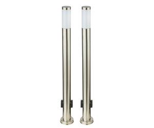 Lot de 2 LED 7 watts énergie courant Outdoor distributeur 2-fois prises acier inoxydable