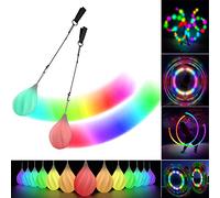 Lot de 2 LED Poi Lumineux - Bolas Lumineuse pour Jonglerie et Cirque | 1 Paire de Bolasse Lumineuse Accessoire de Jonglerie | Kit Multicolore pour Débutants et Professionnels | Pour Enfants & Adultes
