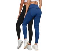 Lot de 2 Legging Anti Cellulite Femme,Leggings 3D Anti Cellulite, Legging à Compression - Minceur Taille Haute sans Couture Yoga Fitness Sport Pantalon