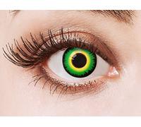 Lot de 2 lentilles de contact de couleur verte Aricona pour Halloween