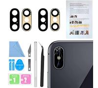 Lot de 2 lentilles de rechange ASDAWN pour appareil photo arrière iPhone X 5,8" avec adhésif pré-installé, lentille de rechange pour caméra arrière avec manuel d'installation (français non garanti) +