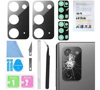 Lot de 2 lentilles de rechange pour appareil photo arrière Galaxy Note 20 6,7" avec manuel d'installation (français non garanti) + ensemble d'outils de réparation (gris)