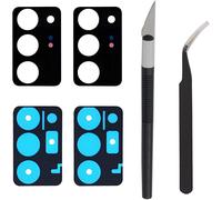 Lot de 2 lentilles de rechange pour appareil photo arrière Samsung Galaxy Note 20 Ultra N985 /5G N986 (tous les transporteurs) avec adhésif,pince à épiler,couteau de précision Noir mystique