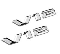 Lot de 2 lettres de police 3D Sharp V12 pour voiture Emblème Fender Side Logo Badge en métal (chromé)