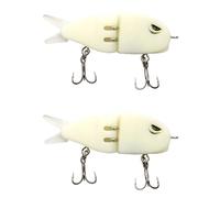Lot de 2 leurres de pêche Crankbait avec double hameçon - Appâts articulés réalistes - Engrenage lent - Cadeau durable