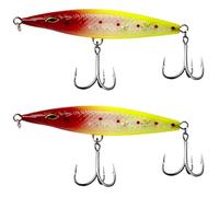 Lot de 2 leurres de pêche flottants de 90 à 110 mm, matériel de pêche de Surface for Bars, bonites Leurre Wobbler(Grey,90mm-12g)
