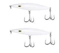 Lot de 2 leurres de pêche flottants de 90 à 110 mm, matériel de pêche de Surface for Bars, bonites Leurre Wobbler(Svart,130mm-26g)