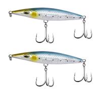 Lot de 2 leurres de pêche flottants de 90 à 110 mm, matériel de pêche de Surface for Bars, bonites Leurre Wobbler(Rot,90mm-12g)