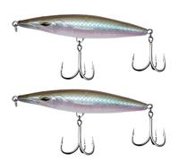 Lot de 2 leurres de pêche flottants de 90 à 110 mm, matériel de pêche de Surface for Bars, bonites Leurre Wobbler(Colorful,130mm-26g)