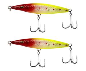 Lot de 2 leurres de pêche flottants de 90 à 110 mm, matériel de pêche de Surface for Bars, bonites Leurre Wobbler(Grey,90mm-12g)