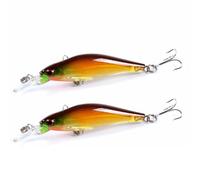 Lot de 2 leurres flottants Wobbler Crankbait 8,3 cm 6, g, pêche Laser for vairons, matériel, Yeux 3D, appâts en Plastique Dur(Oranje)