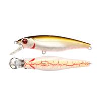 Lot de 2 leurres pêche artificiels durs 8,5 cm et 9 g, flottants for Bar, wobblers, crankbait(Black Yellow)