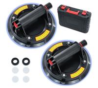 Lot de 2 lève-vitre à ventouse de 8,2" - Charge maximale : 200 kg - Avec boîte à outils portable - Pour verre, carrelage, marbre