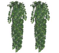 Lot de 2 lierres artificiels 90 cm Vert Réaliste Durable Faux Plantes