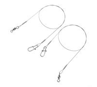 Lot de 2 lignes de pêche Ti Construction avec émerillon et mousqueton à double verrouillage pour cibler les poissons prédateurs (30 cm, 14 kg)