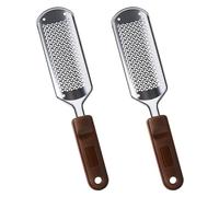 Lot de 2 limes à pied en acier inoxydable pour enlever les pieds incrustés - Pour peaux mortes - Convient pour les hommes et les femmes - Convient pour les pieds incrustés et craquelés (argenté)