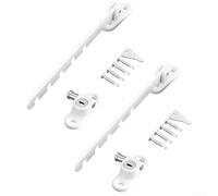 Lot de 2 limiteurs de verrouillage de fenêtre réglables avec design multi-étapes et engrenage en forme de U pour une stabilité et une sécurité accrues sur différents styles de fenêtre (blanc)