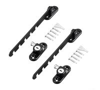 Lot de 2 limiteurs de verrouillage réglables en acier au carbone - Contrôle de ventilation à plusieurs étapes - Matériel de sécurité pour ouverture vers l'intérieur et l'extérieur vers le bas avec