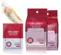 Lot de 2 lingettes humides pour enlever les taches de vêtements, lingettes nettoyantes emballées individuellement, lingettes détachantes instantanées, mini lingettes détachantes, détachant d'urgence